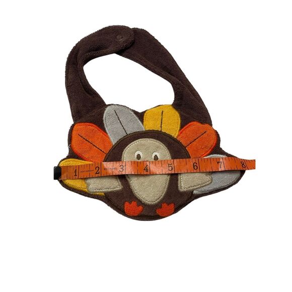 Carter's Gobble Baby One Size Thanksgiving Baby Bodysuit Brown Turkey Bib Set - Picture 8 of 10